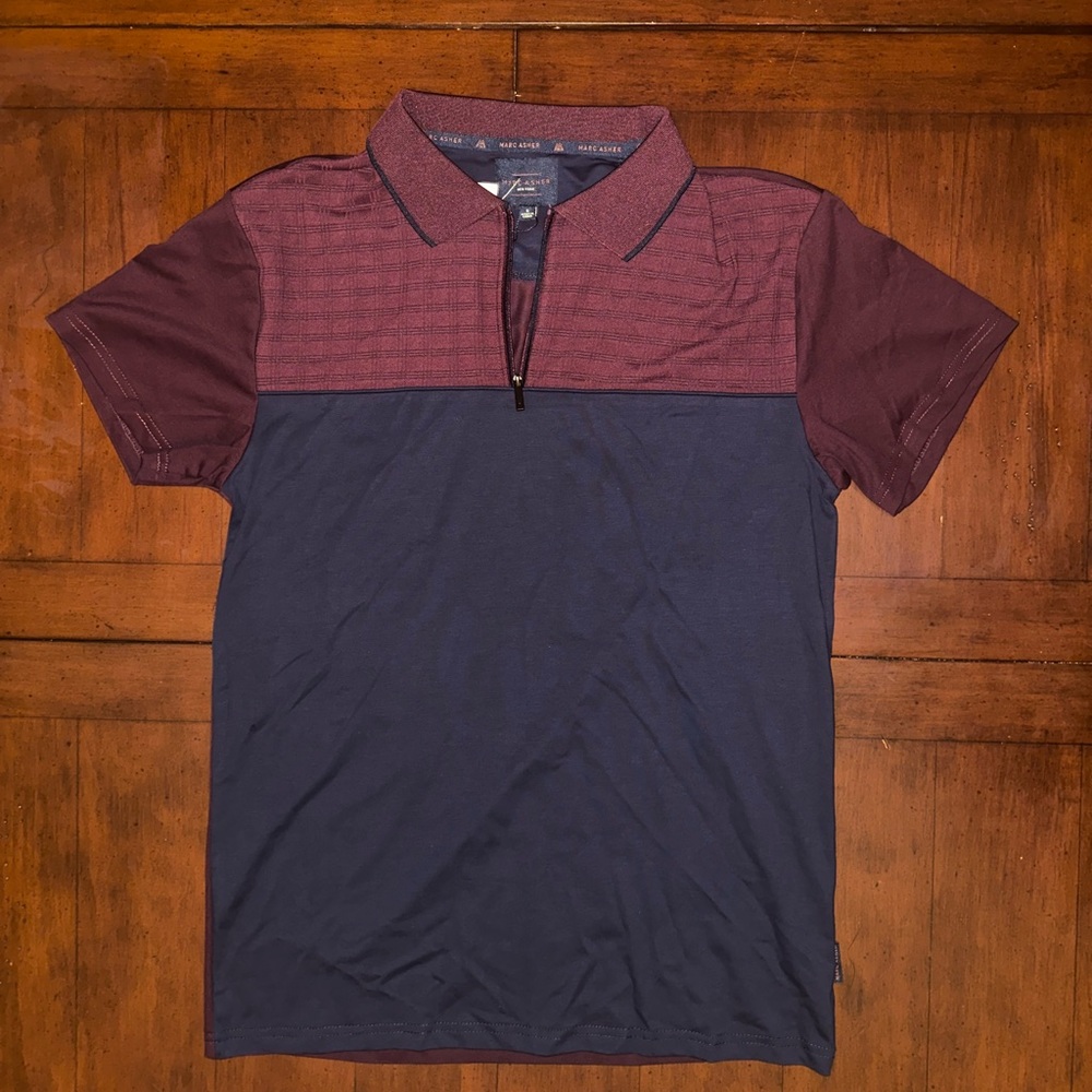 Men's Polo in Burgundy and Navy